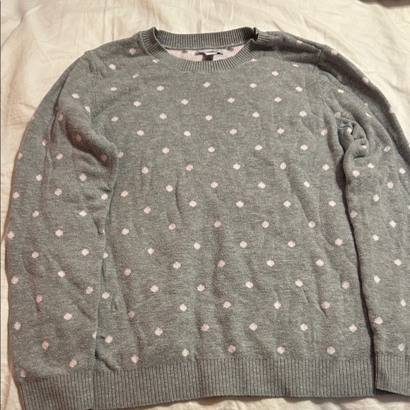 croft & barrow Sweaters - Croft & Barrow Gray Polka Dot Crewneck Sweater